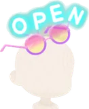 OPENのサインメガネ