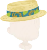 洋梨リボンのカンカン帽