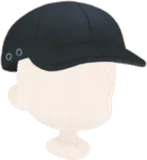 ハトメ付き黒キャップ