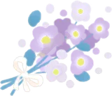 紫の花を集めた小さな花束