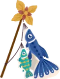 小魚の手持ち吹き流し
