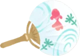 金魚柄の竹うちわ