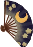 月夜の金桜柄扇子