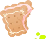 かじられたクリームサンドクッキー