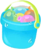 バケツいっぱいの水風船