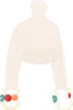赤いポンポン付き手袋