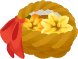 ハチミツ色の花の収穫かご