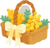 手持ちミモザの花カゴ