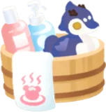 お風呂セットが入った桶