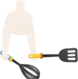 フライ返しと泡立て器