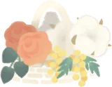 アトリエの花カゴ