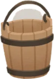 手持ちの木製バケツ