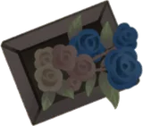 飛び出す青い薔薇の絵