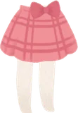 ピンクチェックスカート