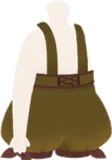 深い緑のサロペット