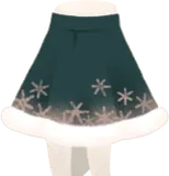 ファー付きグリーンスカート