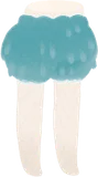 毛長植物パンツ・緑