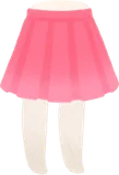 苺色のプリーツスカート