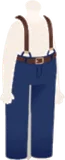 サスペンダー付きボトムス