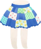 パッチワークスカート・青