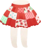 パッチワークスカート・赤