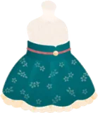 緑の小花スカート