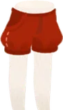 赤いバルーンパンツ