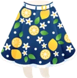 レモン柄ロングスカート