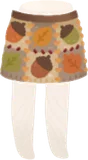 秋モチーフのかぎ編みスカート