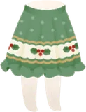 ヒイラギ柄スカート・緑