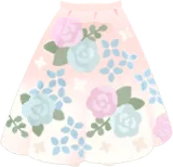 お色直しの花柄スカート