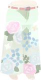 お色直しの花柄ボトムス