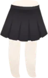 清楚な黒色ブリーツスカート