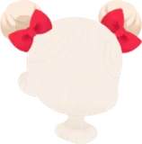 赤いリボンのおだんごエクステ