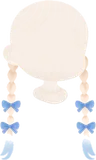 リボンの付いた三つ編みエクステ
