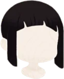 ニーハオぱっつん黒ボブ