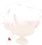 赤紐のおさげ白ヘア