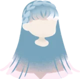 きらめく編み込みストレートヘア