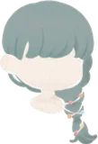スモーキーグリーンみつあみヘア