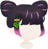 ヘアビン付きお団子ツインヘア