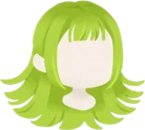 外はねライムグリーンヘア