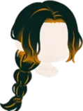 金に染まる黒い結い髪