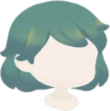 少し癖のあるグリーンボブヘア