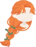 草が絡むみつあみ