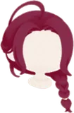 赤いほつれ三つ編みヘア