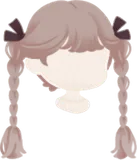 リボン結びの素朴な三つ編み