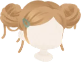 毛糸のツインお団子ヘア