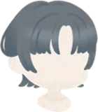 センターパート無造作ボブヘア