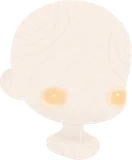 電球の光を受けた頬