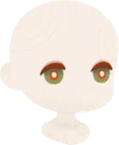 まんまるな草色の目